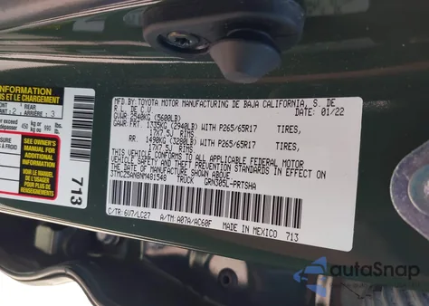 2022 Toyota Tacoma Trd Sport z USA, uszkodzony, nr VIN 3TMCZ5AN8NM481548